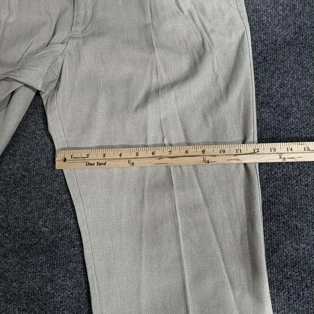 Tommy Bahama Pants Mens 38x30.5 Beige Silk Cotton Pleated Dress Chinos